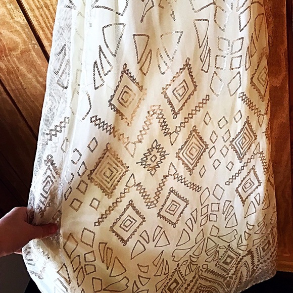 Gold Sequined Bridesmaid Dress - Picture 4 of 8